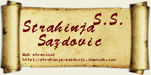 Strahinja Sazdović vizit kartica